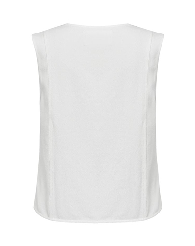 Global F - Ciana Scallop Top - White